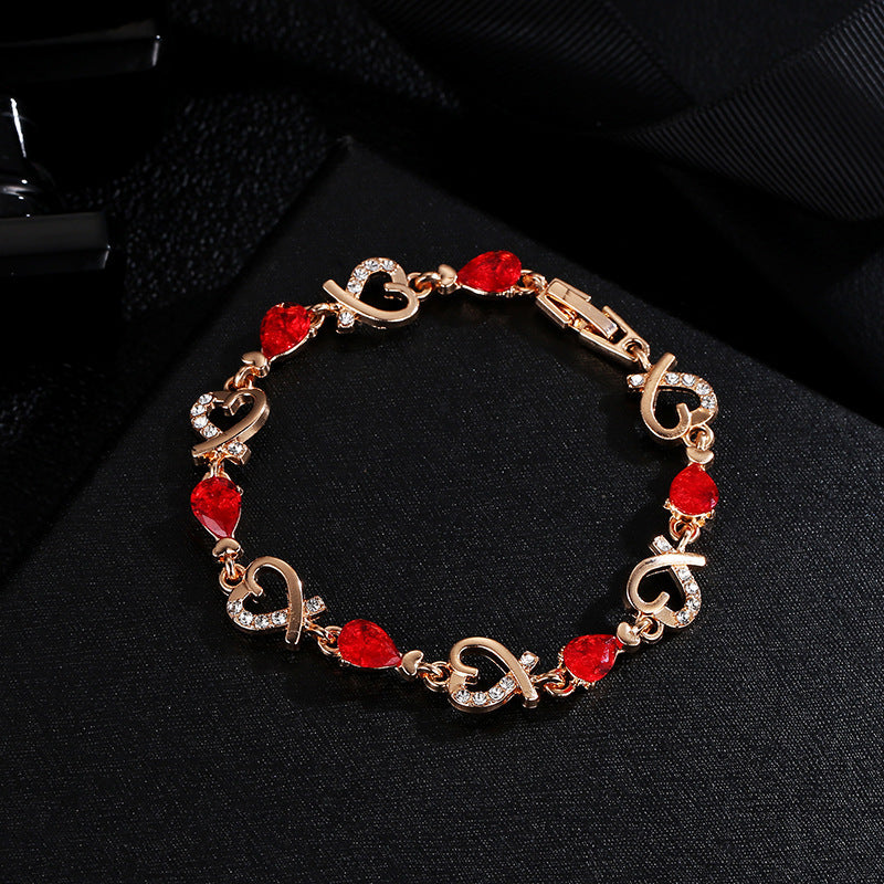 Hollow Love Bracelet with Rhinestones