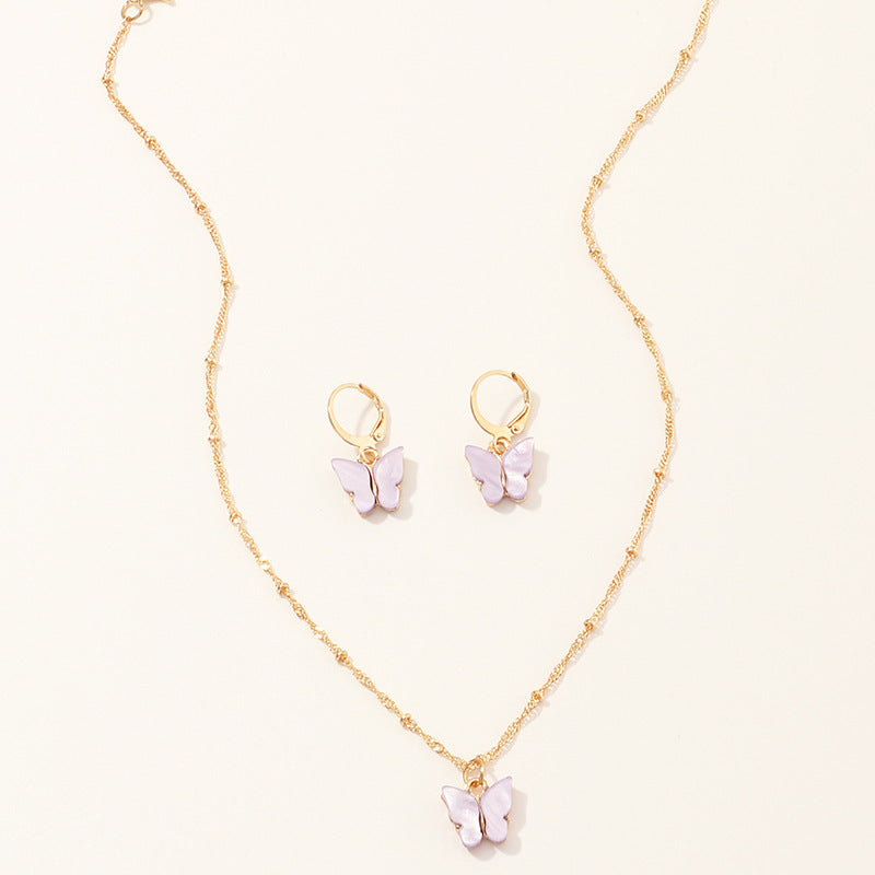 Butterfly Necklace And Earring Sets