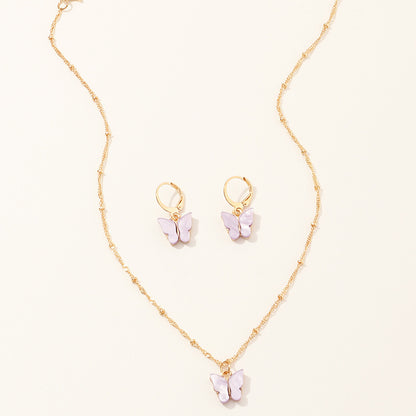 Butterfly Necklace And Earring Sets