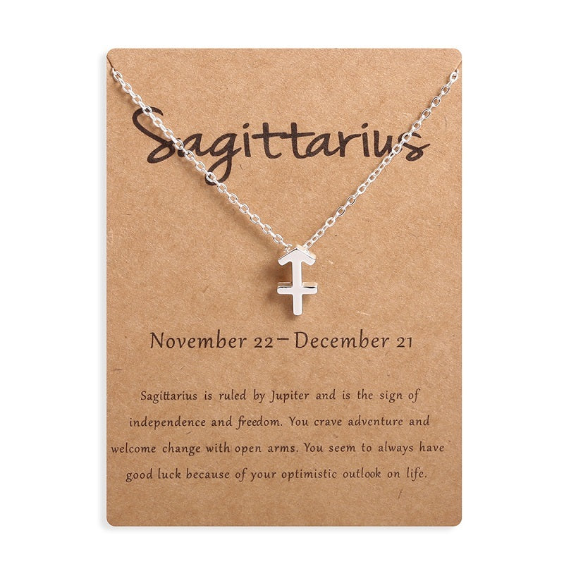 12 Zodiac Sign Constellation Pendant Necklace