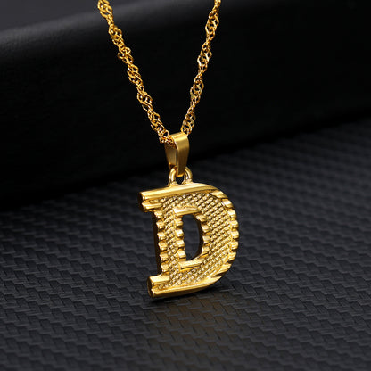 26 Letters Gold-Plated Pendant Necklace