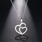 Double Peach Heart Couple Necklace