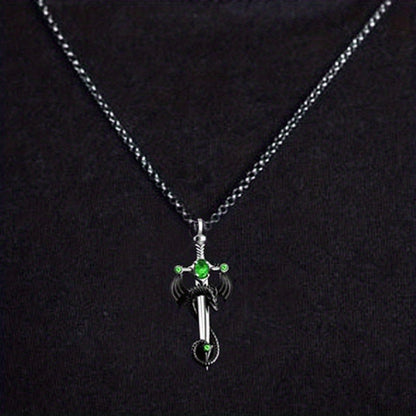 Retro Dragon Sword Pendant Necklace