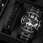 2Pcs Men’s Steel Strip Quartz Watch Set