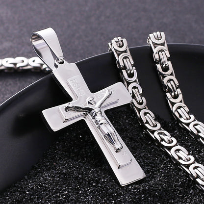 Chunky Cross Pendant Necklace