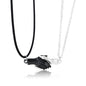 Holding Hands Couple Necklace, 2Pc Set
