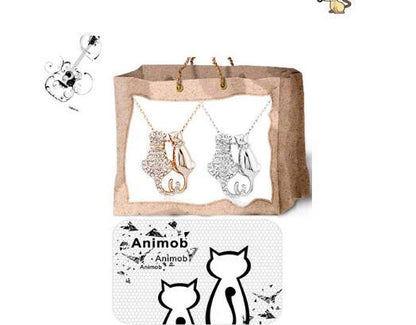 Lovers Cats Pendant Necklace