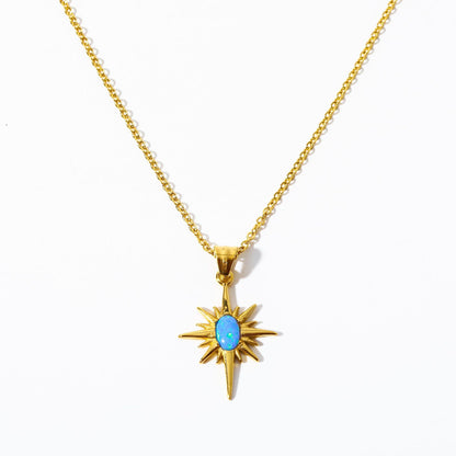 Star Opal Vintage Necklace Stainless Steel