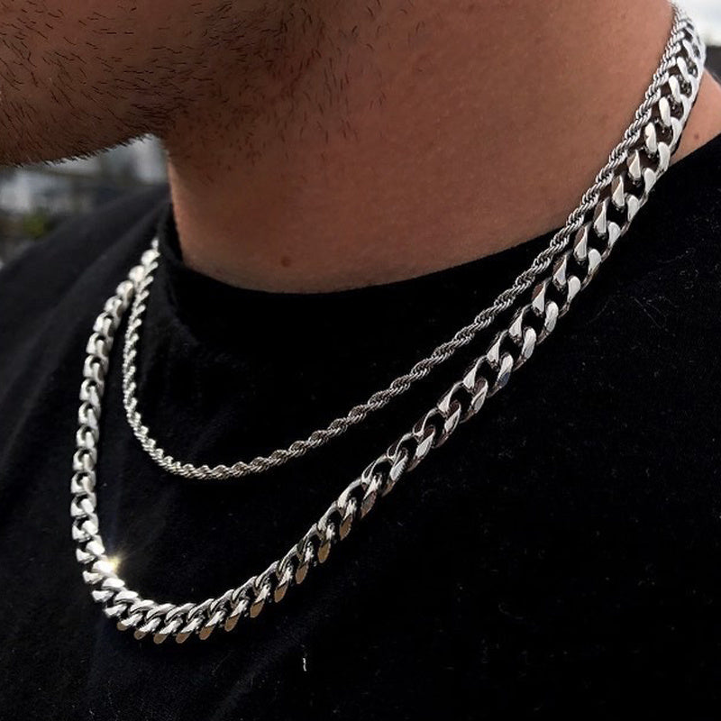 Cube Rope Chain Necklace