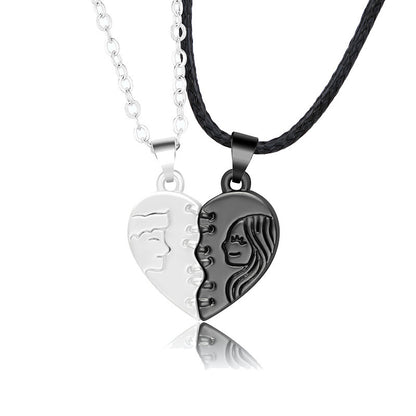 Holding Hands Couple Necklace, 2Pc Set