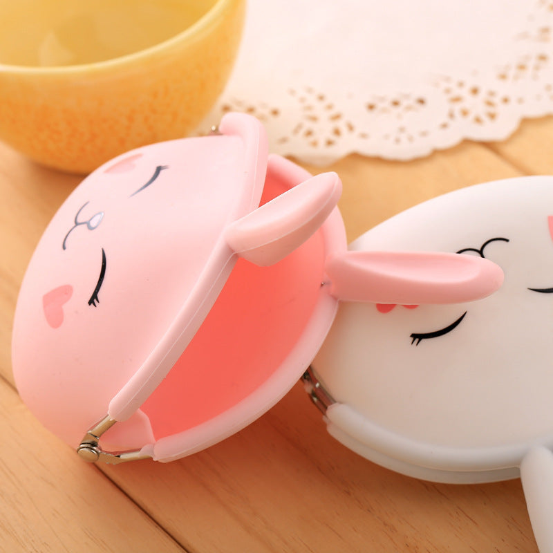 Cute Cartoon Silicone Rabbit Coin Purse