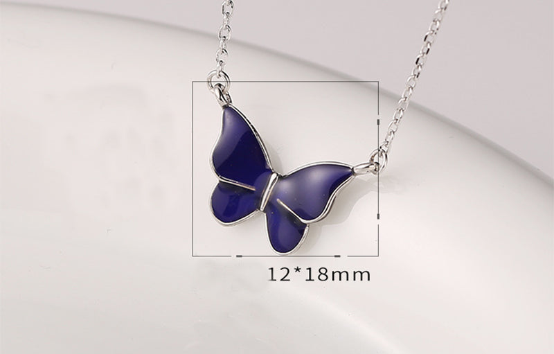 Colour Changing Butterfly Necklace Silver