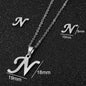Stainless Steel Alphabet Necklace, 26 Initial Letters A–Z