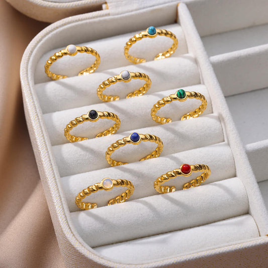 Round White Turquoise Ring - Adjustable