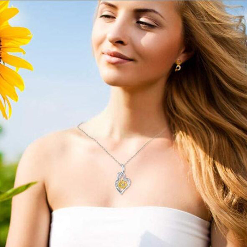 Sunshine Sunflower Pendant Necklace
