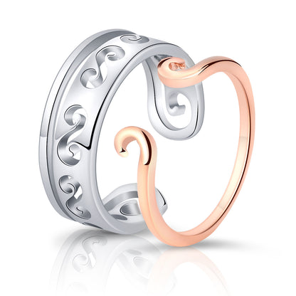 Moissanite Engagement Couple Rings