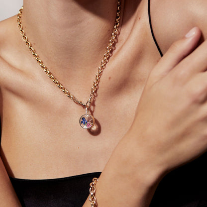 Retro Personalized Glass Charm Locket Box Necklace