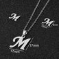 Stainless Steel Alphabet Necklace, 26 Initial Letters A–Z