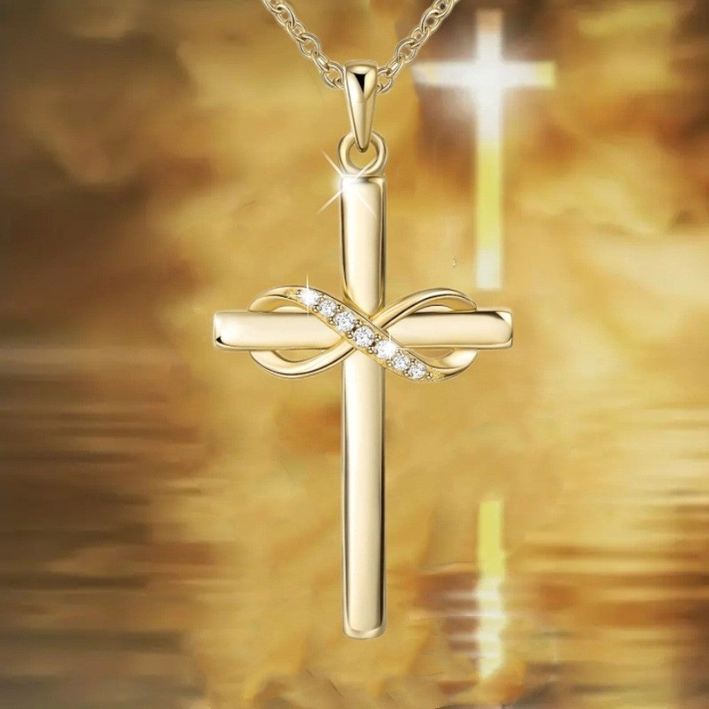 Cross with Infinity Sign Pendant Necklace