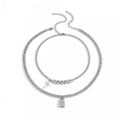 Cross Padlock Necklace