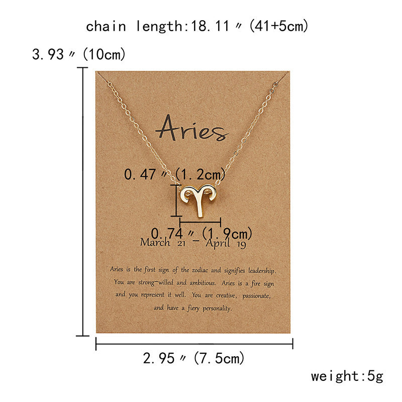 12 Zodiac Sign Constellation Pendant Necklace