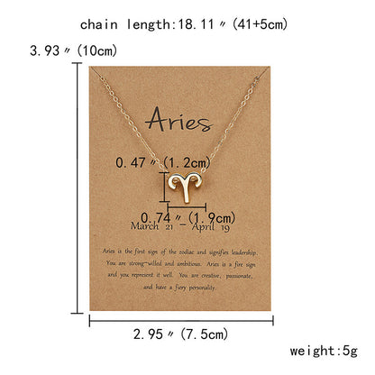 12 Zodiac Sign Constellation Pendant Necklace