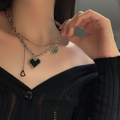 Double Layered Love Heart Clavicle Chain