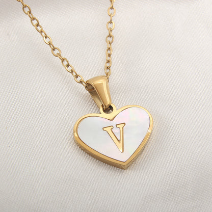 26 Letter Heart-Shaped Necklace