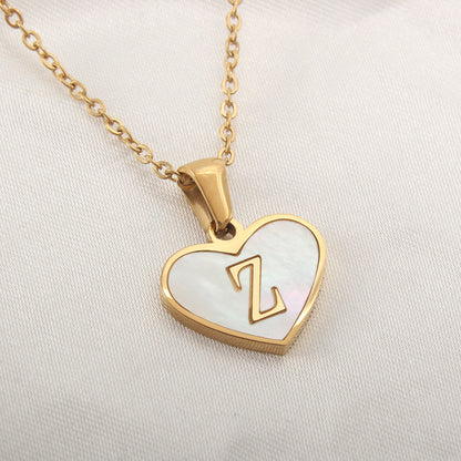 26 Letter Heart-Shaped Necklace