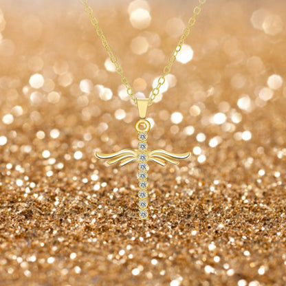 Angel Wings Cross Necklace