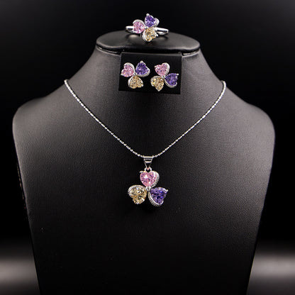 Clover Zircon Diamond Jewellery Set