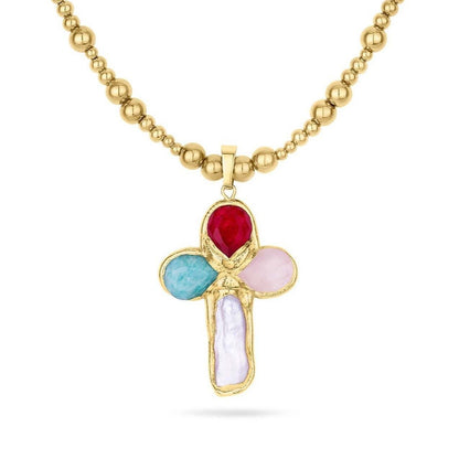 Titanium Steel Cross Pendant Necklace