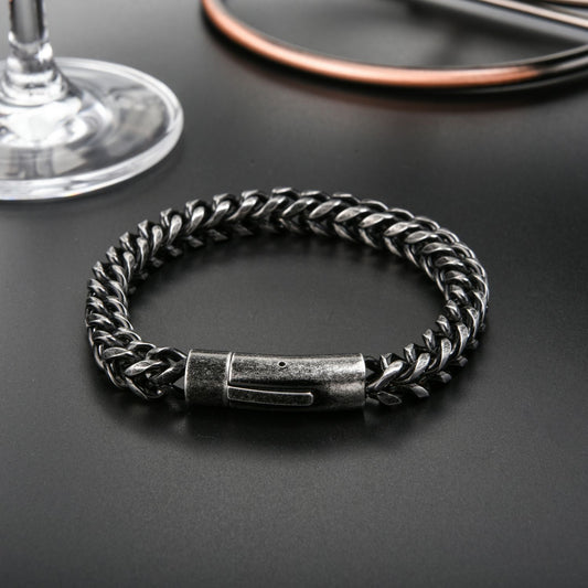 Round Mill Titanium Steel Vintage Bracelet