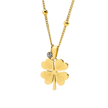 Diamond Hollow Pattern Love Clover Necklace