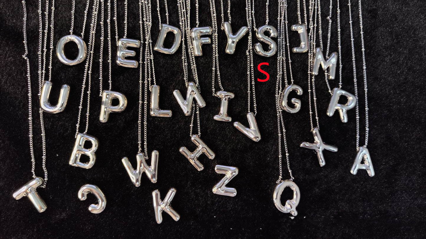 Glossy Letters Pendant Necklace