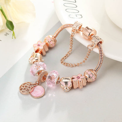 Love Geometric Rose Gold Bracelet for Women