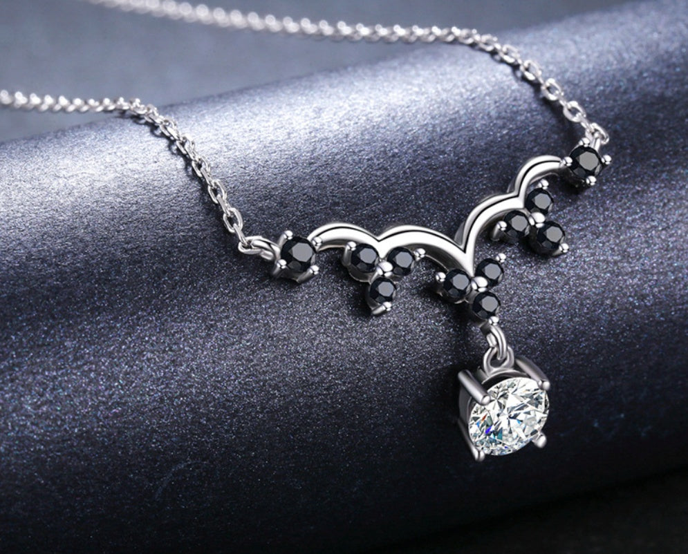 Elegant Sterling Silver Zircon Necklace
