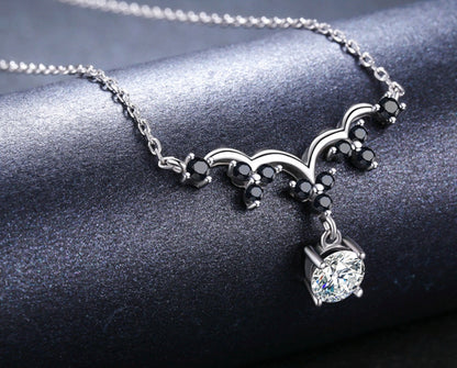 Elegant Sterling Silver Zircon Necklace