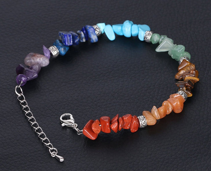 7 Chakra Gravel Bracelet