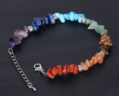 7 Chakra Gravel Bracelet