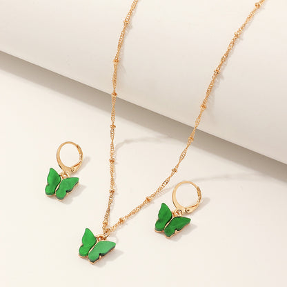 Butterfly Necklace And Earring Sets
