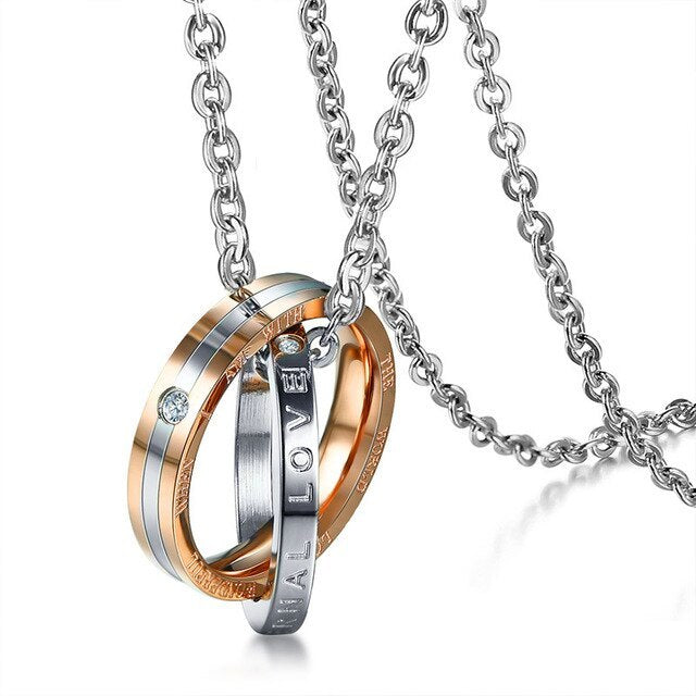 Stainless Steel Geometric Couple Necklace