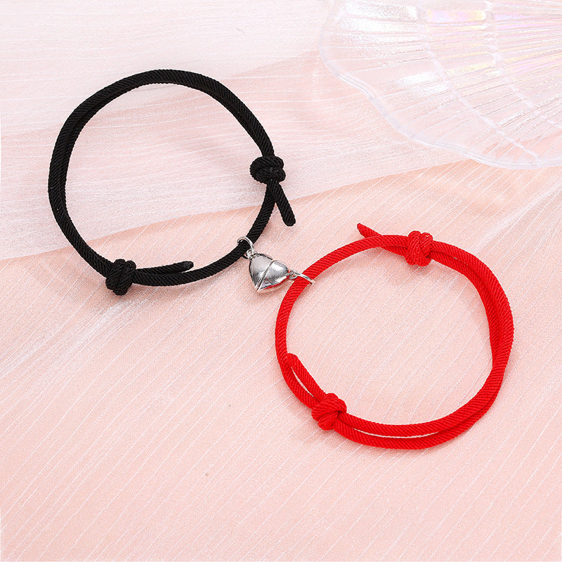 Magnetic Couple Bracelets – Heart-Shaped