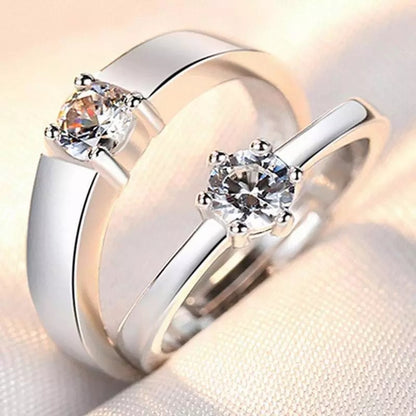 Minimalist Couple Zircon Diamond Crown Ring