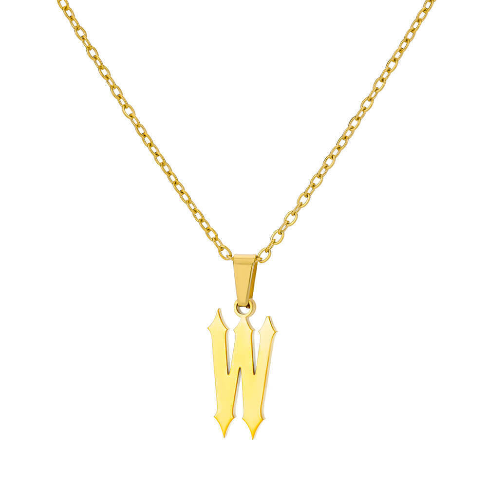 Funky A-Z Letter Pendant Necklace