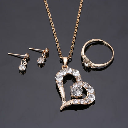 Heart Pendant Jewellery Set