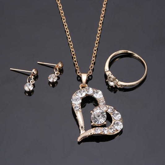 Heart Pendant Jewellery Set