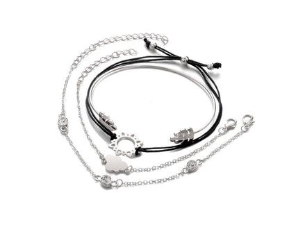 Crystal Wedding Bracelet Sets 4Pcs