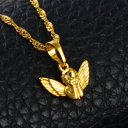 Gold Mini Angel Baby Pendant Necklace