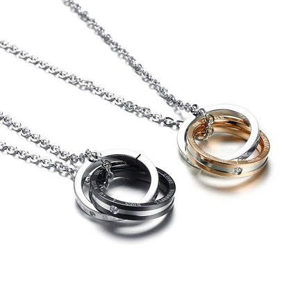 Stainless Steel Geometric Couple Necklace